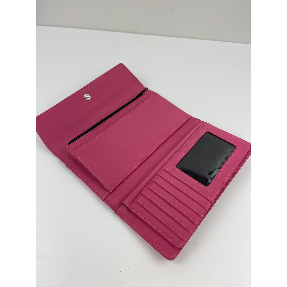 VTG Kate Spade Bubblegum Pink Foldover Clutch Wallet Barbiecore Card Money Y2K - Picture 4 of 10